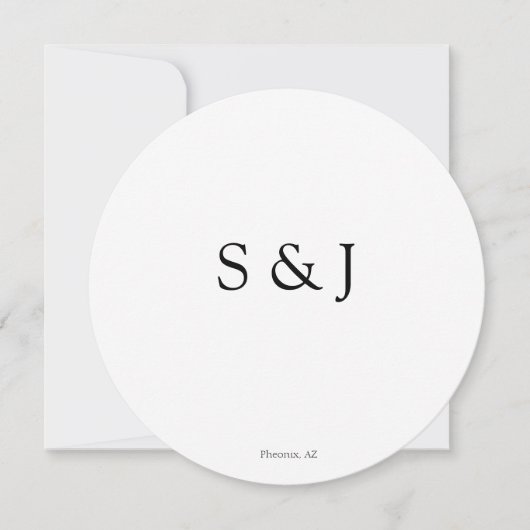Invitation Chic Elegant Simple Blanc Moderne Cercle Minimalis (Devant)