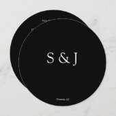 Invitation Chic Elegant Simple Noir Moderne Cercle Minimalist (Devant / Derrière)