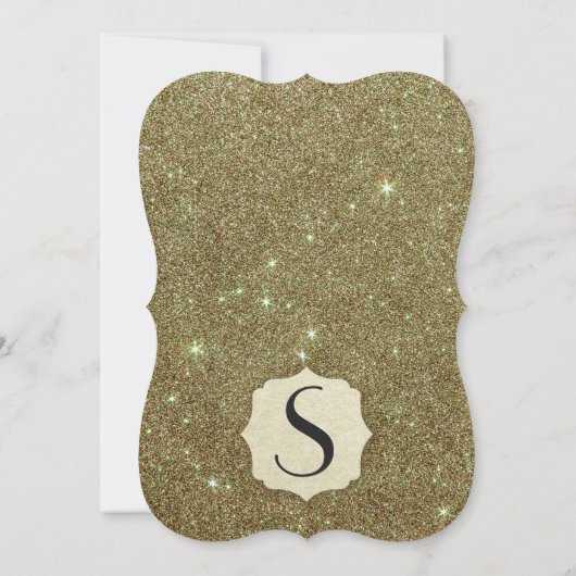 Invitation Chic Elegant Sparkly Faux Gold Parties scintillant (Dos)