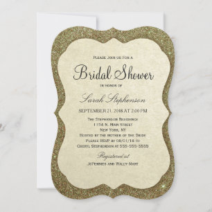 Invitation Chic Elegant Sparkly Faux Gold Parties scintillant