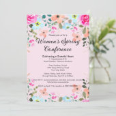 Invitation Chic Elegant Spring Floral Women’s Church Retraite (Debout devant)