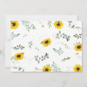 Invitation Chic Eléphant tournesol floral Baby shower fille (Dos)