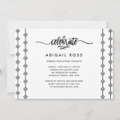 Invitation Chic Elle croit Script Citation Graduation (Dos)