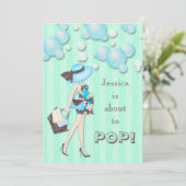 Invitation Chic Elle est sur le point de faire Baby shower au (Debout devant)