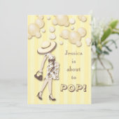 Invitation Chic elle est sur le point de sauter le baby (Debout devant)