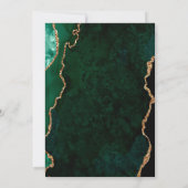 Invitation Chic Emerald Green Agate Corners Mariage (Dos)