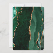 Invitation Chic Emerald Green Or Agate Dark Roundé Mariage (Dos)