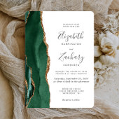 Invitation Chic Emerald Green Or Agate Mariage arrondi