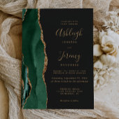 Invitation Chic Emerald Green Or Agate Mariage foncé