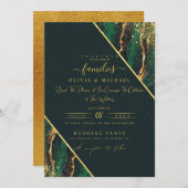 INVITATION CHIC EMERALD GREEN PARTIES SCINTILLANT ABSTRAIT AG (Devant / Derrière)