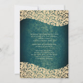 Invitation Chic Emerald vert or damask tiara Quinceañera (Dos)