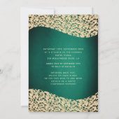 Invitation Chic Emerald vert or damask tiara Quinceañera (Dos)
