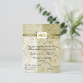 Invitation chic en or pour un anniversaire de mari (Debout devant)