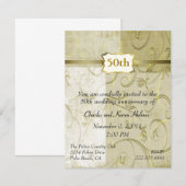 Invitation chic en or pour un anniversaire de mari (Devant / Derrière)