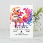 Invitation Chic Enfants Fox Anniversaire (Debout devant)