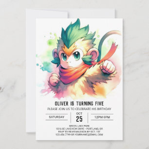 Invitation Chic Enfants Singe Anniversaire