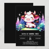 Invitation Chic Enfants Vache Anniversaire (Devant / Derrière)