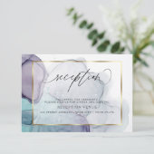 Invitation Chic Enky Plum Purple Réception Turquoise Invitati (Debout devant)