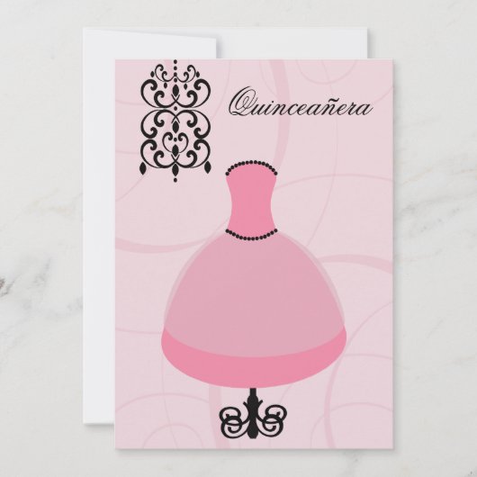 Invitation chic et branchée de Quinceañera (Devant)