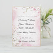 INVITATION CHIC ET ÉLÉGANT COULEUR D'EAU FLORAL MARIAGE ABSTR (Debout devant)