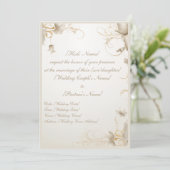 Invitation chic et élégante Fleur d'or pour le gal (Debout devant)