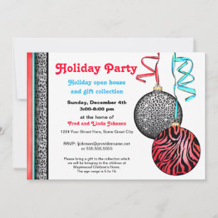 Invitation Chic et hip Poster de animal Ornements de vacances