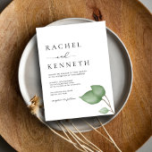 Invitation Chic Eucalyptus noir & blanc tout en un Mariage