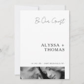 Invitation Chic Extra Minimalist Black & White Photo Wedding (Devant)