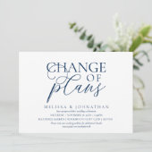 Invitation Chic Faire-Attendre Mariage Changement De Plans (Debout devant)