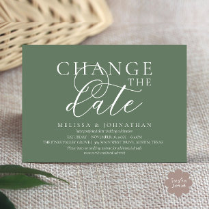 Invitation Chic Faire suivre la date du mariage Reporté