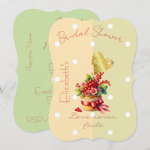 Invitation Chic Faith Floral Baie Nœud Papillon Cupcake Point