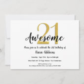 Invitation Chic Faux Gold 21ème anniversaire de fête Invitati (Devant)