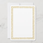 Invitation Chic Faux Gold Glittered Trim - 5x7 Mariage Invita (Dos)