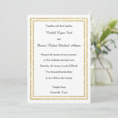 Invitation Chic Faux Gold Glittered Trim - 5x7 Mariage Invita (Debout devant)