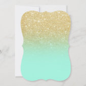 Invitation Chic faux or parties scintillant menthe verte fian (Dos)