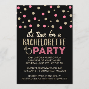 Invitation Chic Faux Parties scintillant Bachelorette Invitat