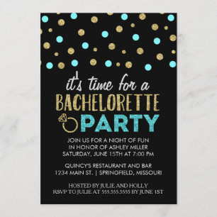 Invitation Chic Faux Parties scintillant Bachelorette Invitat