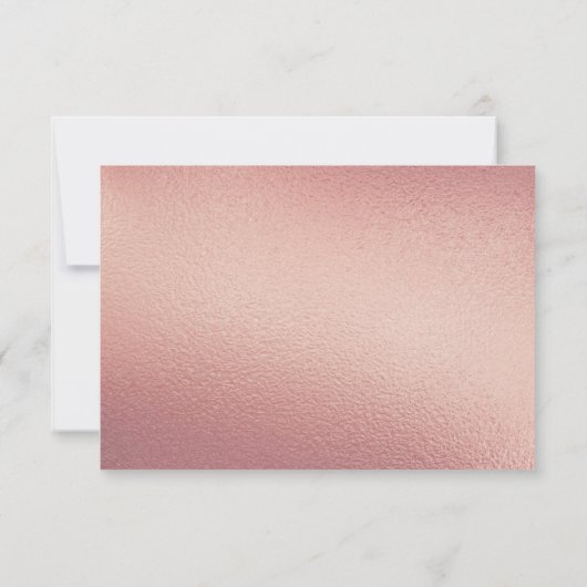 Invitation Chic Faux Rose Gold Foil Monogramme Mariage Cercle (Dos)