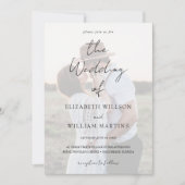 Invitation Chic Faux Vellum Effet Mariage photo QR Code RSVP (Devant)