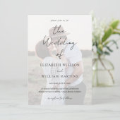 Invitation Chic Faux Vellum Effet Mariage photo QR Code RSVP (Debout devant)