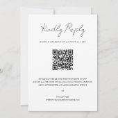 Invitation Chic Faux Vellum Effet Mariage photo QR Code RSVP (Dos)