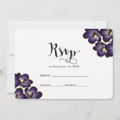 Invitation Chic Féminin Mariage Floral Violet Rsvp (Devant)