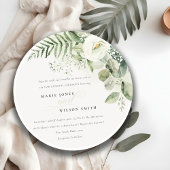 Invitation Chic Fern Eucalyptus Verdure Foliage Vow Renouvell