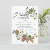 Invitation Chic Festif Cotton Pine Fête Déjeuner (Debout devant)