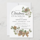 Invitation Chic Festif Pine de coton fête de Noël d'entrepris (Devant)