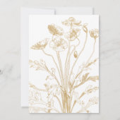 Invitation Chic Fête de Fiançailles Florale Or (Dos)