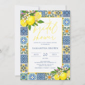 Invitation Chic Fête des mariées méditerranéenne au citron mo (Devant)