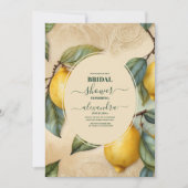 Invitation Chic Fête des mariées méditerranéenne au citron mo (Devant)