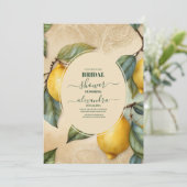 Invitation Chic Fête des mariées méditerranéenne au citron mo (Debout devant)