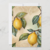 Invitation Chic Fête des mariées méditerranéenne au citron mo (Dos)